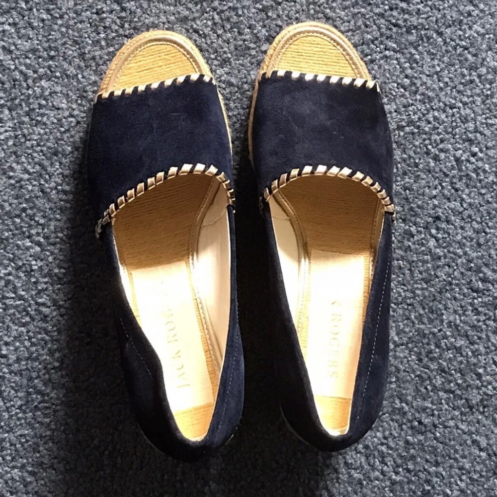 NWOT Navy Jack Rogers Wedge- Size 9. So cute but too small for me!